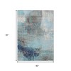 HomeRoots 5' X 8' Teal Blue And Gray Abstract Washable Indoor Outdoor Area Rug - 3 of 4