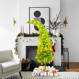 NicBex 5ft Prelit Artificial Christmas Tree with 400 Branch Tips, 100 Lights and Bent Top for Indoor - 1 of 4