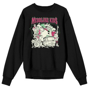 Scooby-Doo Meddling Kids Crew Neck Long Sleeve Adult Black Sweatshirt - 1 of 3