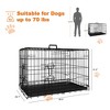 Dog Cage with Divider and Plastic Leak-Proof Pan Tray, Double Door Folding Metal Wire Cage for Indoor, Outdoor, and Travel - 4 of 4