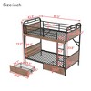 ORRD Metal Bunk Bed with LED Lights, Charging Station & 2 Storage Drawers, Demountable Design, Black - 4 of 4