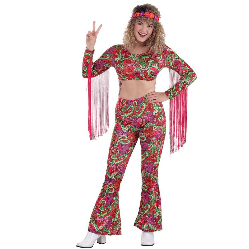 HalloweenCostumes.com Womens World Peace Hippie Costume, 3 of 9