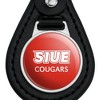 Southern Illinois University Edwardsville Primary Logo Black Leather Keychain - 3 of 4