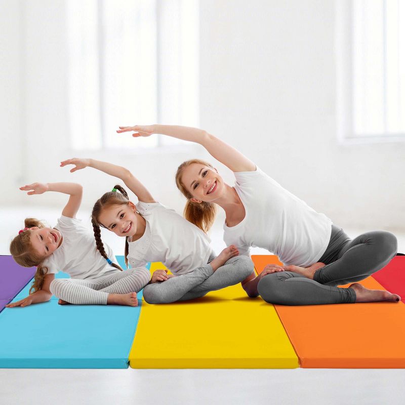 Costway 5-Panel Folding Gymnastics Thick Mat 6.6' x 2.5' Tumbling Mat for Kids, 5 of 11