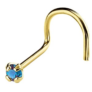 Jewelry Avalanche 22G 14K Gold Nose Screw Nose Stud with Alexandrite Gemstone - 1 of 3