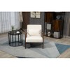 Ridstar Modern Fabric Accent Chair, Armchair with Wooden Frame & Lumbar Support for Living Room & Bedroom-White - 2 of 4