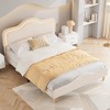 Upholstered Bed Frame with Adjustable Headboard and Footboard, Velvet Princess Platform Bedframe for Kids/Girls - 3 of 4