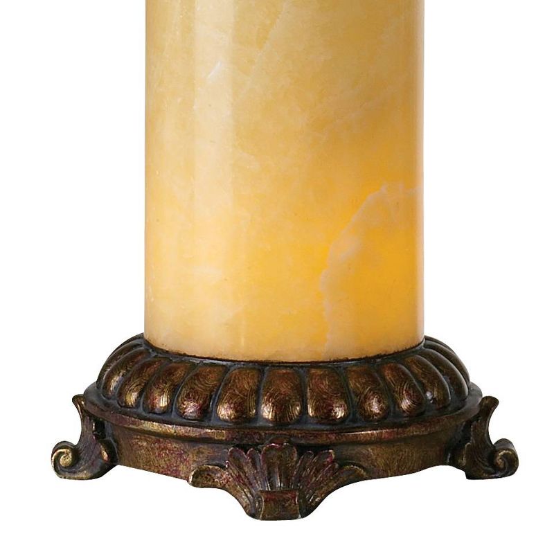 Barnes and Ivy Traditional Table Lamp with Nightlight 28.5" Tall Bronze Onyx Column Off White Bell Shade for Living Room Family Bedroom, 5 of 9