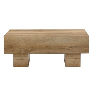 ChicFurnit Coffee Table Modern Simple Light Wood Texture MDF Design for Living Room or Apartment, Brown, 47"*25.5"*12.5" - 1 of 4