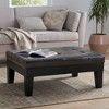 Kumasinova Bonded Leather Storage Ottoman, Square Tapered Hardwood Legs, Hidden Slide-Out Drawer, Versatile Ottoman Bench & Coffee Table - 2 of 4