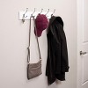 BirdRock Home Tri Hook Coat Rack - 5 Hooks - Wall Mount Hat Rack - White Finish - Satin Nickel Hooks - 2 of 4