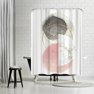 Americanflat Blushing Geo Ii by Pi Creative Art 71" x 74" Shower Curtain