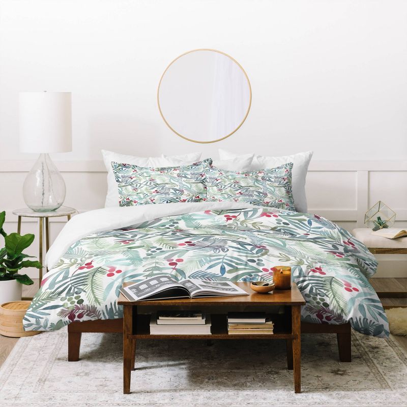 Dash and Ash Ferns and Holly Duvet Set, 3 of 6