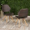 Set of 2 Outdoor Wicker Dining Chairs – Multi- Rattan with Sturdy Iron Frame & Cushions, Stylish Patio & Backyard Seating-Coolbibila - 2 of 4