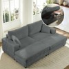 Mjkone Corduroy 2-Seater Chaise Lounge With Storage Ottoman& Armrest,Upholstered Loveseat Sleeper Reclining Sofa Bed Indoor - 2 of 4