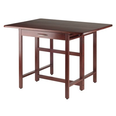 Walnut 3-Piece Drop-Leaf Dining Set with Ladder Back Chairs