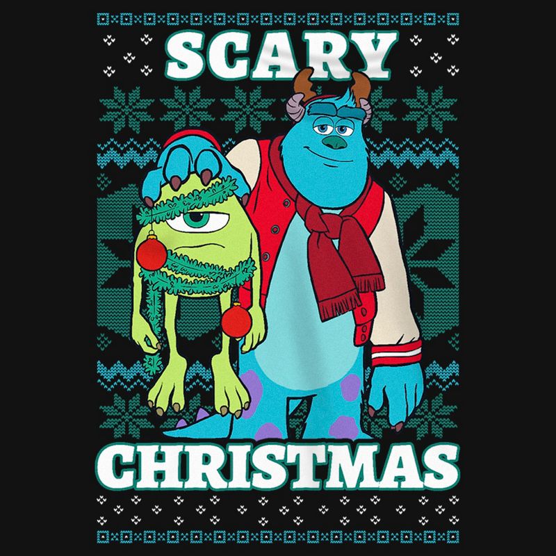 Girl's Disney Monsters Inc. Mike and Sully Scary Christmas T-Shirt, 2 of 5