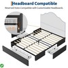 Queen/ Full/King Bed Frame with 3 Storage Drawers Fabric Upholstered Platform Bed Wooden Slats Support No Box Spring Needed - 2 of 4