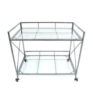GlasFlength Kitchen Carts and Islands Rolling Kitchen Table Storage Island Mobile Buffet Server Table for Dining Room, Silver, 36"*22"*31.5" - 1 of 4