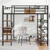 NicBex Twin Size Loft Bed with Desk Metal Bed Frame with 4-Layer Storage Shelves, Ladder and Full Length Guardrail, No Box Spring Required - 2 of 4