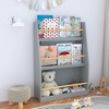 MAYEERTY 3 Tiers Kids Book Shlef, Kids Book Rack, Helps Keep Bedrooms Playrooms and Classrooms Organzied Gray - 4 of 4