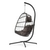VisioGear Patio Swing Egg Chairs with Gray Cushion, Wicker Weaving Egg Chair, Hanging Chair for Living Room Balcony, Dark Gray, 36.2"*77.2"*36.2" - 4 of 4