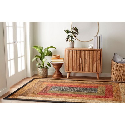 Royalty Vega Black and Brown Geometric Area Rug, 43" x 62"