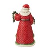Jim Shore 12.0 Inch Seasonal Swag Santa With Poinsettia Garland Santa Figurines - 2 of 3