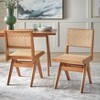 Buylateral Set of 2 Valentina Modern Rattan Solid Wood Dining Chair Light Walnut - 2 of 4