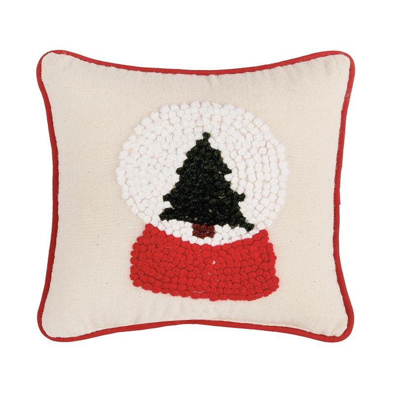 C&F Home 8" x 8" Snow Globe Tree French Knot Petite  Size Accent Throw  Pillow, 1 of 5