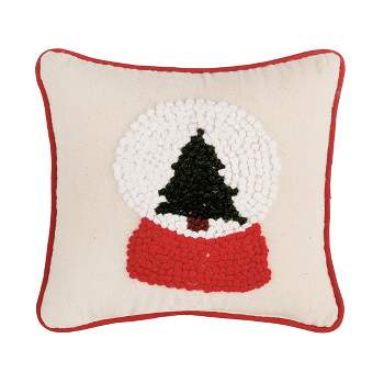 C&F Home 8" x 8" Snow Globe Tree French Knot Petite  Size Accent Throw  Pillow