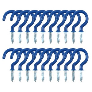 Unique Bargains Home Outdoor Cup Vinyl Coated Metal Ceiling Hooks 20 Pcs - 1 of 4