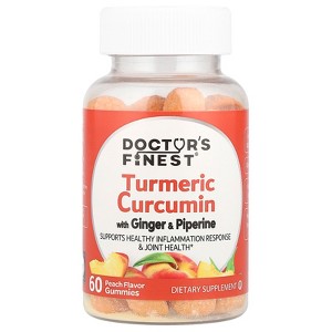 Doctor's Finest Turmeric Curcumin Gummies With Ginger & Piperine, Peach, 60 Gummies - 1 of 2