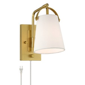 Possini Euro Design Possini Euro Erica 11" High Antique Brass Plug-In Wall Sconce - 1 of 4