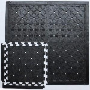 Imports Dcor Rubber Tile with connectors 18x18" Black - 1 of 1