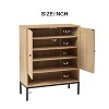 ZHUTA Rattan Shoe Cabinet with Adjustable Shelves, 5 Tier Shoe Storage Cabinet with Doors & Bottom Cubby, Wooden Shoes Rack Organizer - 4 of 4