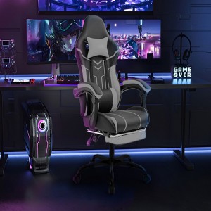 TopComfy Task and Office Gaming Chair Ergonomic Lumbar Support Footrest Headrest 360 Swivel For Home Office Gaming Study, Gray, 30.31"*22.44"*9.84" - 1 of 4