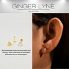 Heart CZ Flat Back Earrings for Cartilage Helix Tragus Lobe 16g Gold Plated Sterling Silver 1 pair by Ginger Lyne - 2 of 4