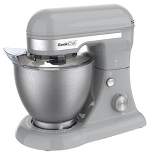 Geek Chef GSM45G 4.8 Quart Stainless Steel Bowl 12 Speed Kitchen Countertop Baking Food Stand Mixer with Beater Paddle, Dough Hook, and Whisk, Gray