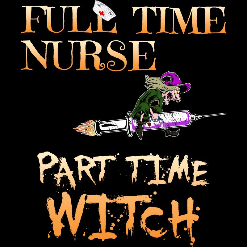 Men's Design By Humans Halloween Costume Full Time Nurse Part-Time Witch By TeeShirtMadness Tank Top, 2 of 5
