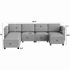 Modular Sectional Sofa with Storage Chaise U-Shaped Couch with Ottomans 7 Seat Sleeper Sofa for Living Room Gray - 4 of 4