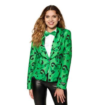 Suitmeister Women's Party Blazer - The Riddler Costume Jacket - Green