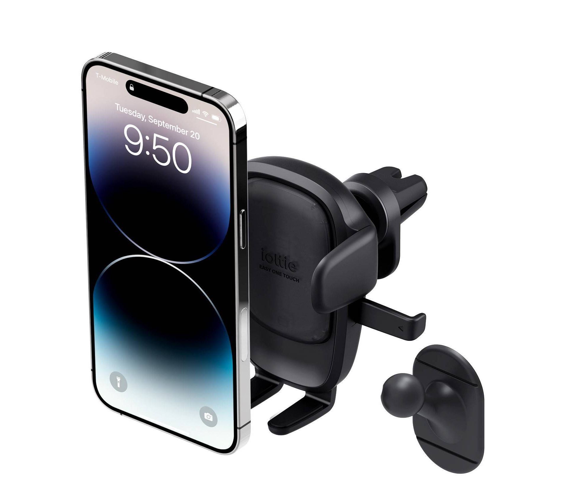 iOttie Easy One Touch 6 Air Vent & Flush Mount - Black: Adjustable Mobile Phone Holder