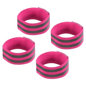 Unique Bargains Reflective Bands for Arm Wrist Ankle Leg 14x2 Inch Strip Green 4 Pack - 1 of 4
