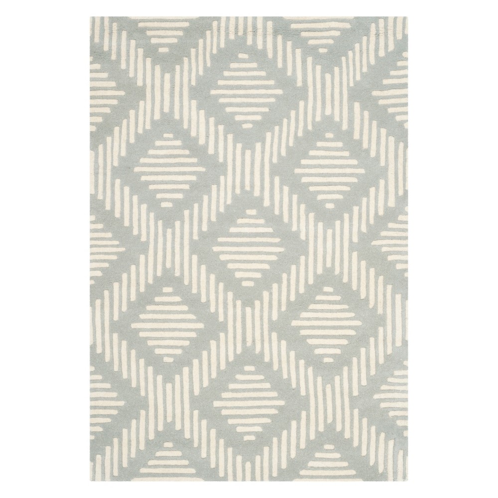 4'x6' Becky Geometric Tufted Accent Rug Gray/Ivory - Safavieh