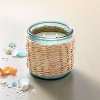 2-Wick Tinted Glass Sun and Citron Rattan Wrapped Jar Candle Blue 13oz - Hearth & Hand™ with Magnolia - 2 of 3
