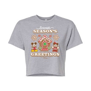Women's - Disney - Sweet Seasons Greetings Cropped Graphic T-Shirt - 1 of 4