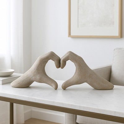 Decorative Heart Hands - Coffee Table, Bathroom, or Office Accent - Sentimental Accent Statue Perfect for Shelf or Living Room Decor