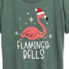 Women's - Instant Message - Flamingo Bells Christmas Short Sleeve Graphic T-Shirt - 2 of 4