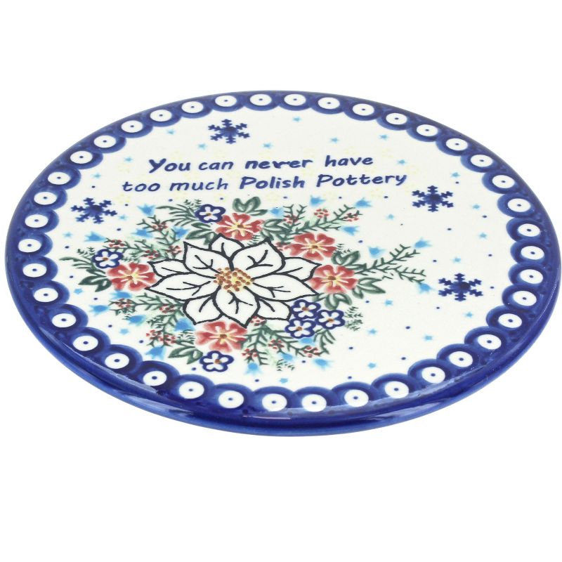 Blue Rose Polish Pottery 22-Vena Trivet, 1 of 2